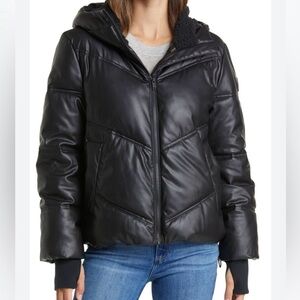 UGG Black Puffer Faux Leather Jacket